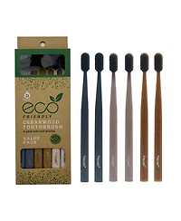 Pursonic 100% Eco-friendly Cedarwood Toothbrushes (6 Pack) & Portable Uv Toothbrush Sanitizer