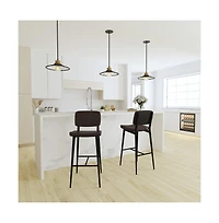 Regency Barstools Contemporary Metal Frame Stools With Integrated Footrest - Set Of 2