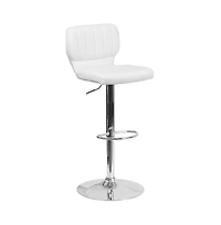 Vertical Stitch Back Swivel Adjustable Height Barstool