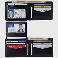 Alpine Swiss Mens Genuine Leather Rfid Safe Bifold Wallet Passcase 2 Id Windows