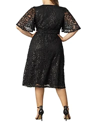 Kiyonna Plus Starry Sequin Lace Cocktail Dress