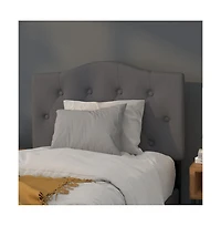 Arched Twin Button Tufted Upholstered Headboard