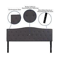 Arched King Button Tufted Upholstered Headboard