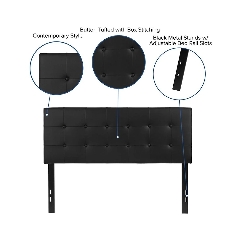 Button Tufted Full Upholstered Headboard