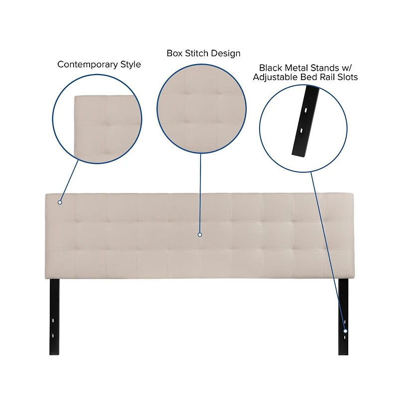 Quilted Tufted King Upholstered Headboard
