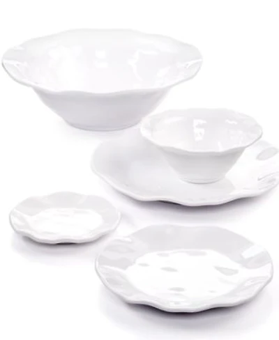Q Squared Ruffle Round White Melamine Collection