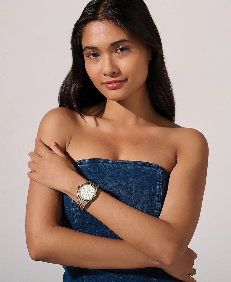 Olivia Burton Women's Hexa Multifunction Two-Tone Stainless Steel Bracelet Watch 38mm