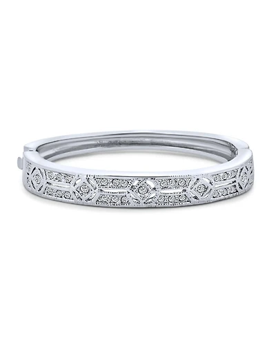 Bling Jewelry Prom Holiday Bangle Bracelet Cubic Zirconia Cz Silver Tone Plated Brass