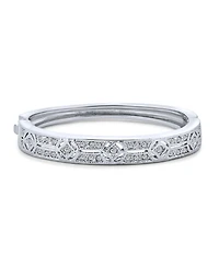 Bling Jewelry Prom Holiday Bangle Bracelet Cubic Zirconia Cz Silver Tone Plated Brass