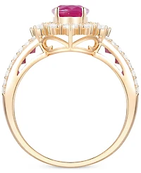 Sapphire (2-1/3 ct. t.w) and Diamond (3/4 t.w.) Ring 14k White Gold (Also Available Ruby Emerald)