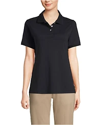 Lands' End Women's School Uniform Short Sleeve Interlock Polo Shirt