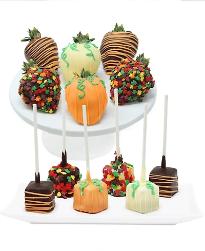 Chocolate Covered Company Fall Belgian Chocolate Covered Strawberries and Mini Cheesecake Pops, 12 Pieces