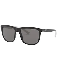 A|X Armani Exchange Men's Polarized Low Bridge Fit Sunglasses, Polar AX4093SF