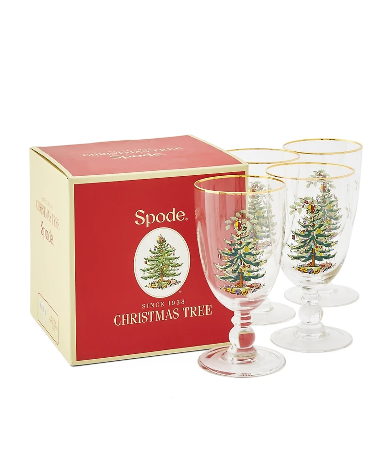 Spode Christmas Tree Goblets, Set of 4