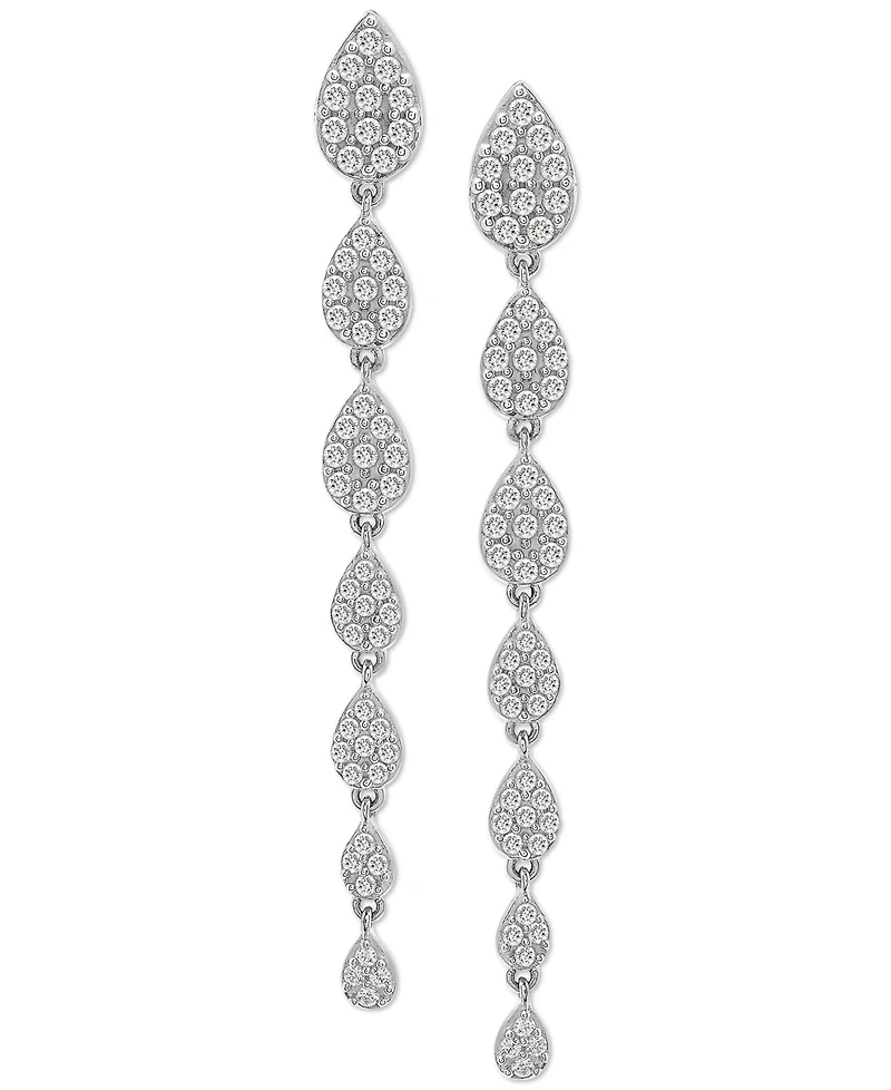 Wrapped Love Diamond Cluster Linear Drop Earrings (1 ct. t.w.) 14k Gold or White Gold, Created for Macy's