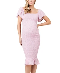 Ripe Maternity Selma Nursing Shirred Dress