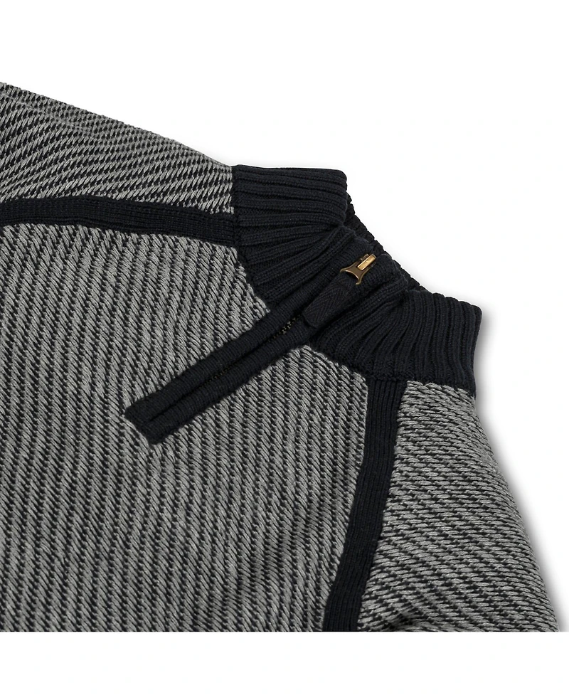 Hope & Henry Boys Organic Long Sleeve Half Zip Raglan Contrast Sweater
