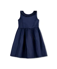 Hope & Henry Big Girls Sleeveless Pleated Collar Sateen Party Dress