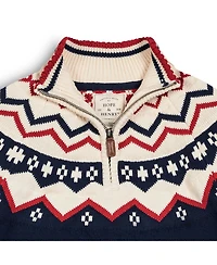 Hope & Henry Men's Half Zip Raglan Fair Isle Sweater