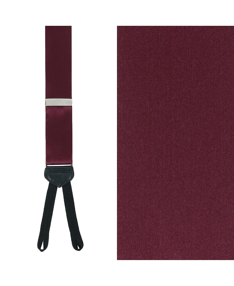 Trafalgar Men's Sutton Solid Color Silk Formal Suspenders | Y-Back, Adjustable Braces