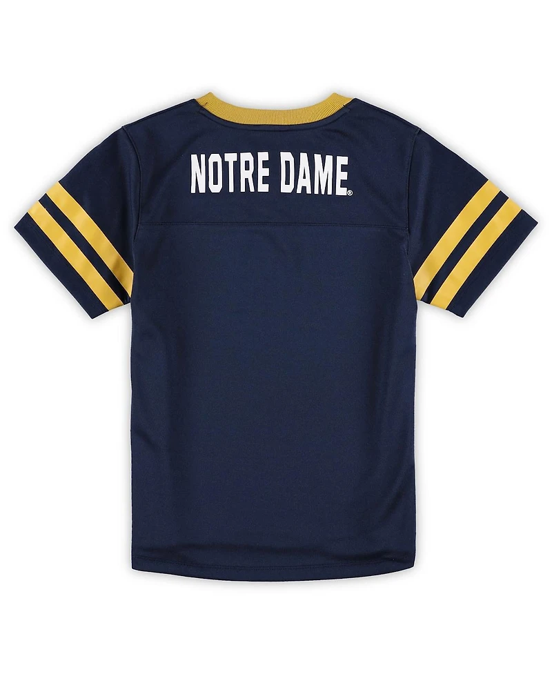Preschool Boys and Girls Navy, Gold Notre Dame Fighting Irish Red Zone Jersey and Pants Set