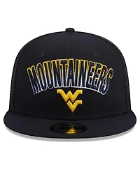 Men's New Era Navy West Virginia Mountaineers Grade Trucker 9FIFTY Snapback Hat