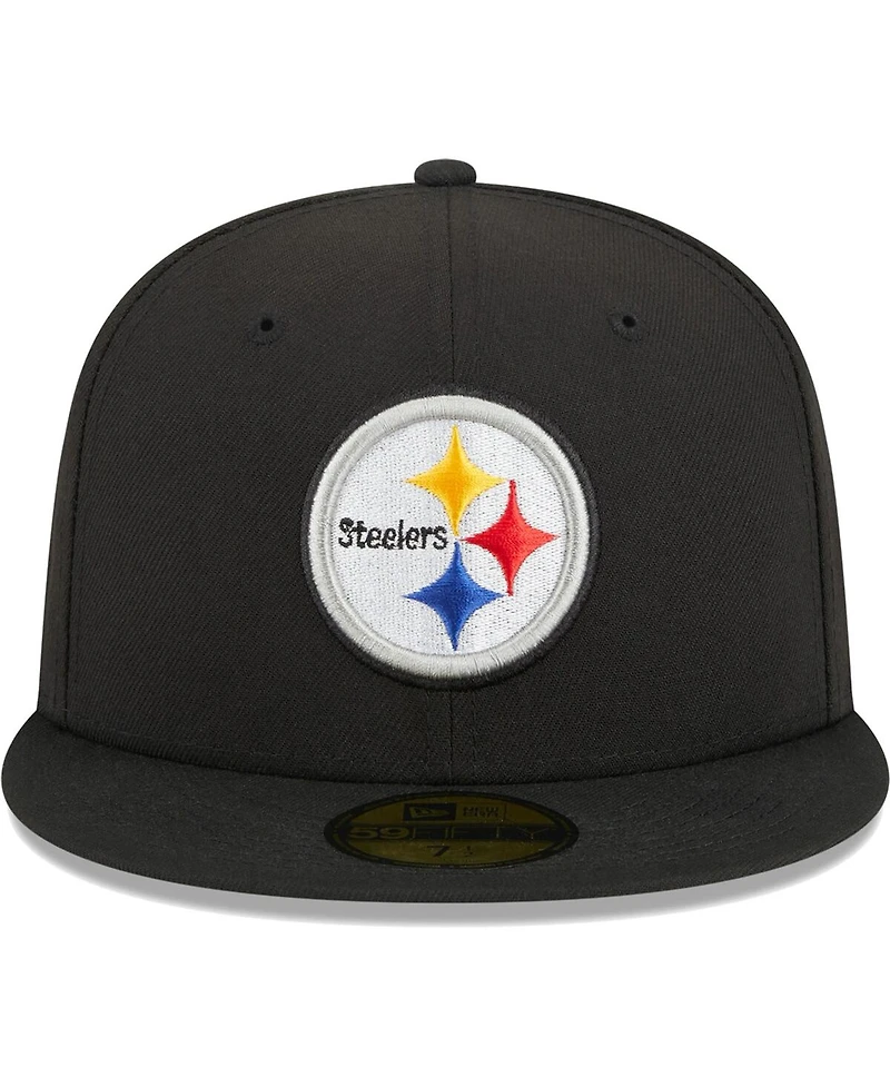 Men's New Era Black Pittsburgh Steelers Main 59FIFTY Fitted Hat