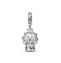 Pandora Cubic Zirconia Snowflake Snow Globe Dangle Charm
