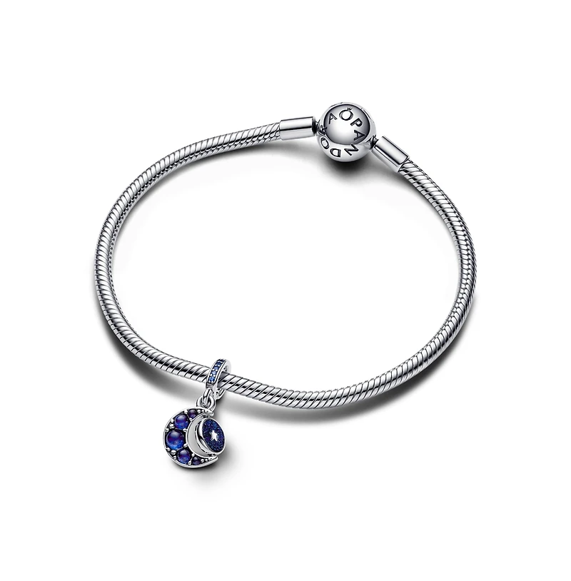 Pandora Cubic Zirconia Moon Spinning Dangle Charm
