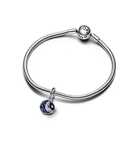 Pandora Cubic Zirconia Moon Spinning Dangle Charm