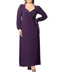 Women's Plus Modern Muse Long Sleeve Wrap Gown