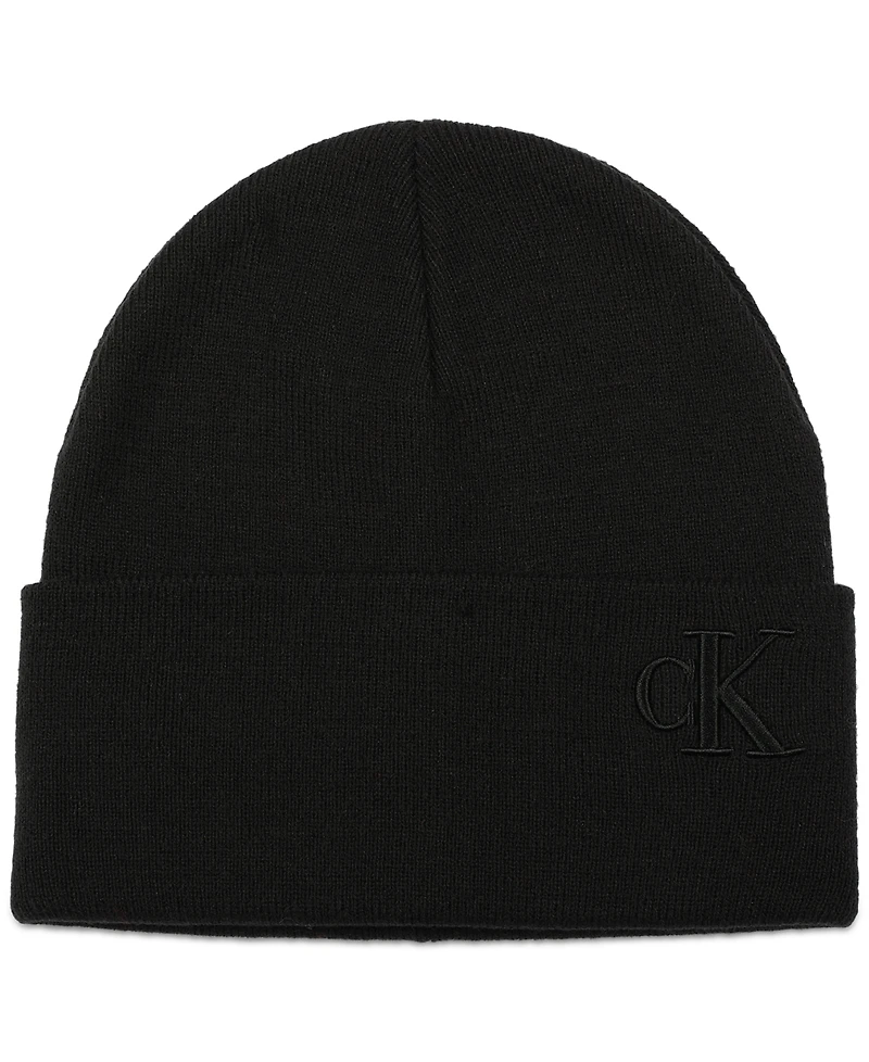 Calvin Klein Men's Embroidered Beanie & Scarf Set