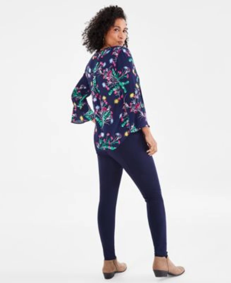 Style Co Printed Pintuck Top Ponte Knit Pants Ankle Booties Created For Macys
