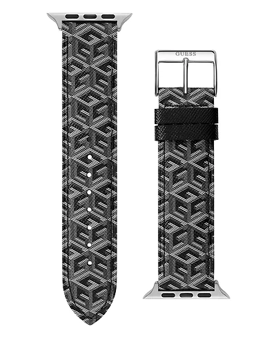 Guess Men's Gray Genuine Leather Apple Watch Strap 42mm-44mm
