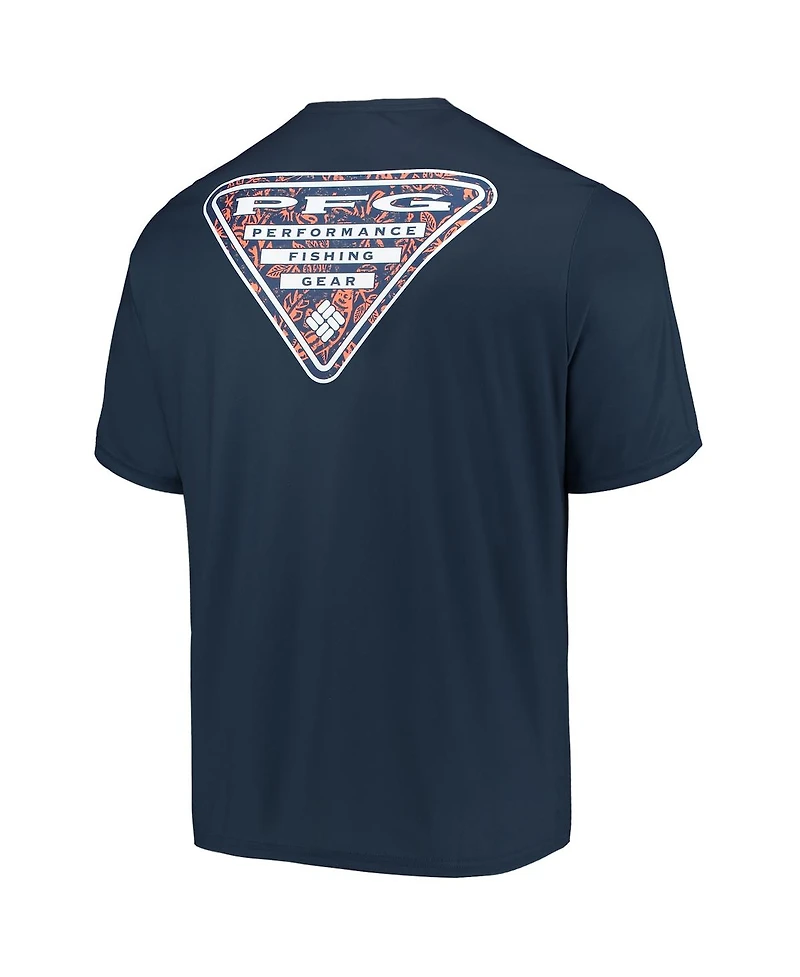 Men's Columbia Navy Auburn Tigers Terminal Tackle Omni-Shade T-shirt