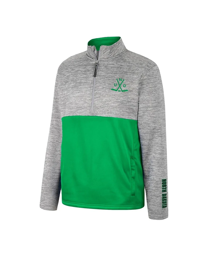 Men's Colosseum Gray North Dakota John Half-Zip Jacket