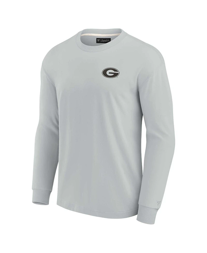 Men's and Women's Fanatics Signature Gray Georgia Bulldogs Super Soft Long Sleeve T-shirt
