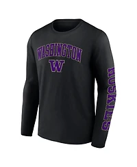 Men's Fanatics Washington Huskies Distressed Arch Over Logo Long Sleeve T-shirt