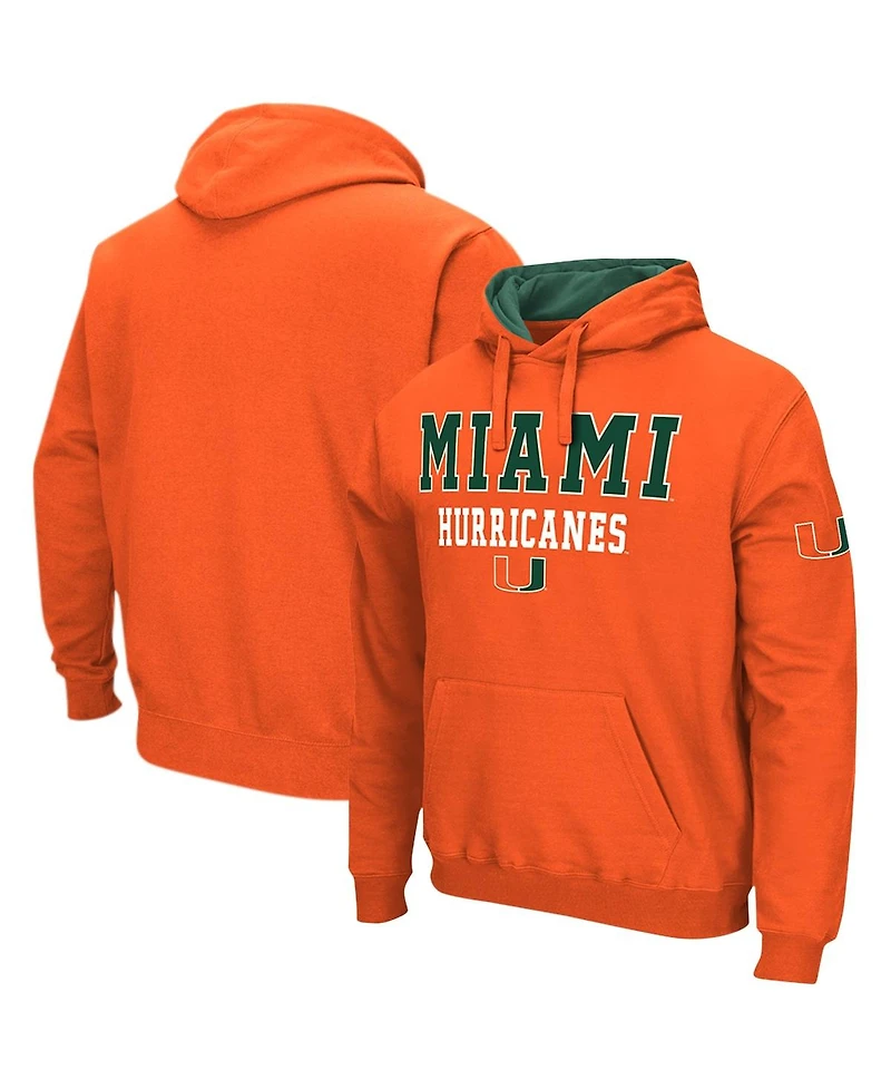 Men's Colosseum Orange Miami Hurricanes Sunrise Pullover Hoodie