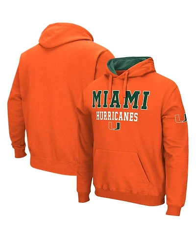 Men's Colosseum Orange Miami Hurricanes Sunrise Pullover Hoodie