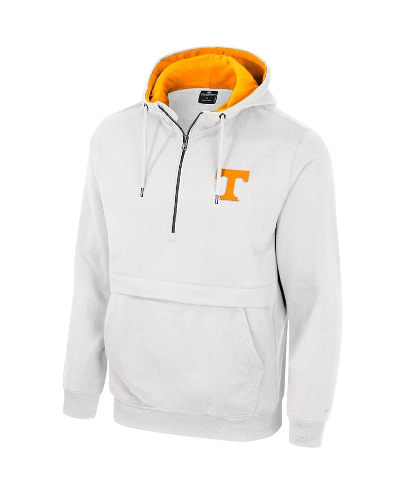Men's Colosseum White Tennessee Volunteers Half-Zip Hoodie