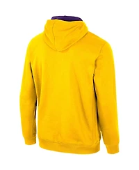 Men's Colosseum Gold Lsu Tigers Half-Zip Hoodie