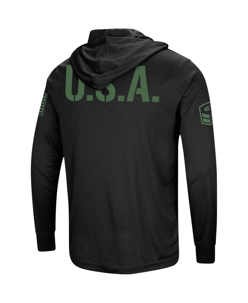 Men's Colosseum Black Michigan Wolverines Big and Tall Oht Military-Inspired Appreciation Tango Long Sleeve Hoodie T-shirt