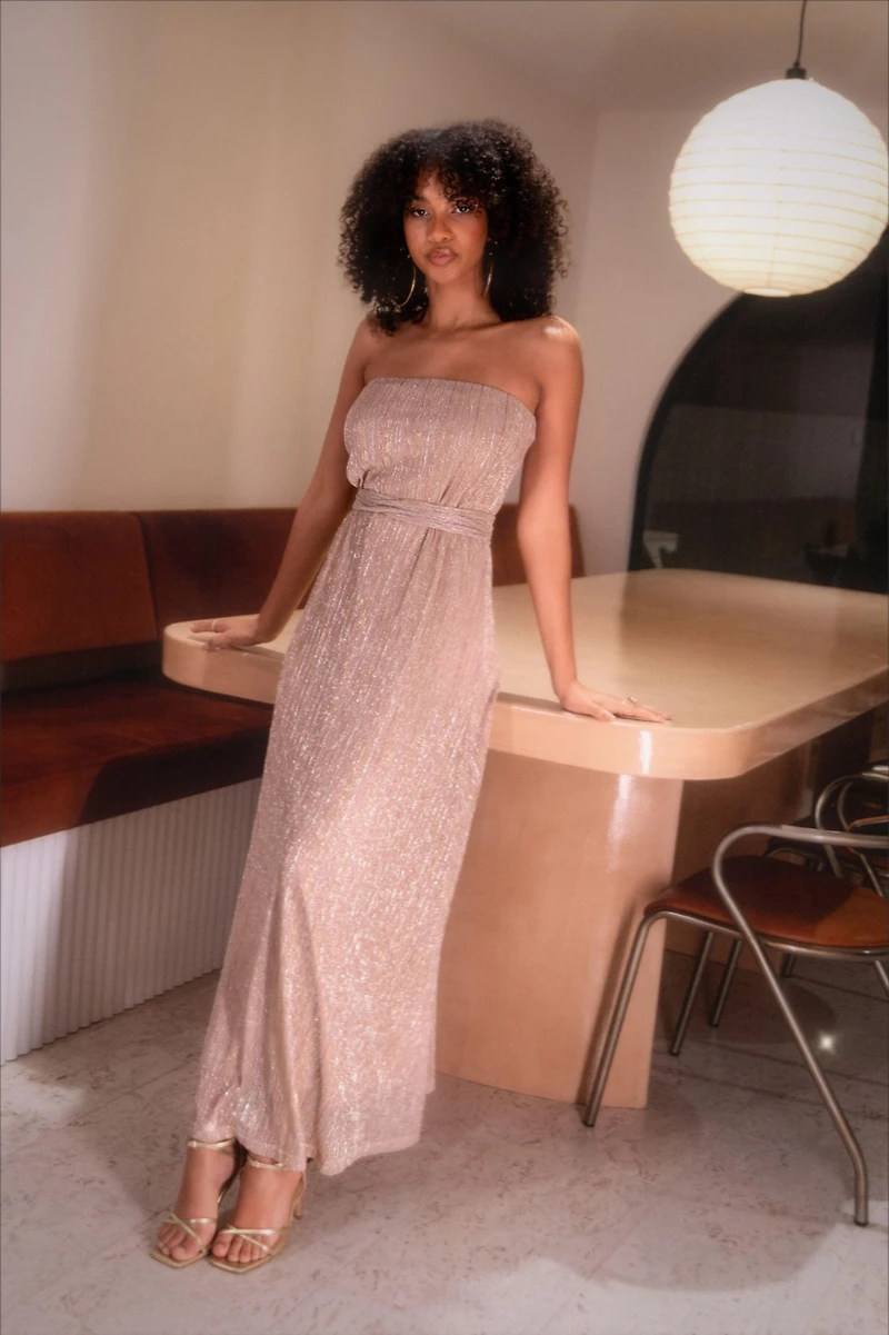 Petal and Pup Womens Farley Strapless Maxi Dress