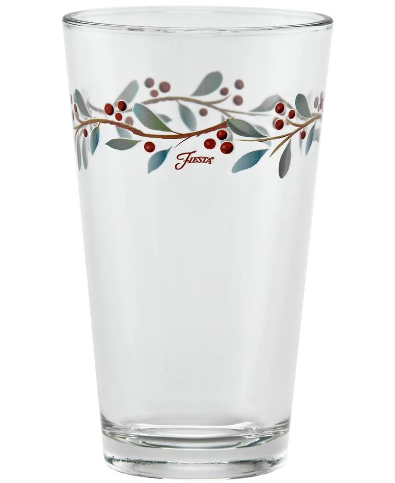 Fiesta Nutcracker Holly Tapered Cooler Glasses, Set of 4