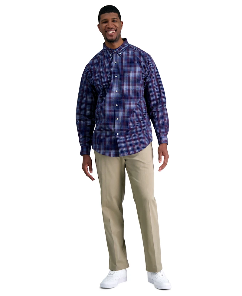 Haggar Men's Big & Tall Iron Free Premium Khaki Classic-Fit Flat Front Pant