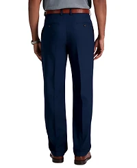Haggar Men's Premium Comfort Stretch Classic-Fit Solid Pleated Dress Pants