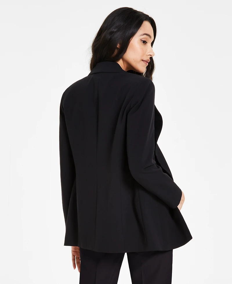 Bar Iii Women's Bi-Stretch Faux Double-Breasted Boyfriend Jacket, Created for Macy's