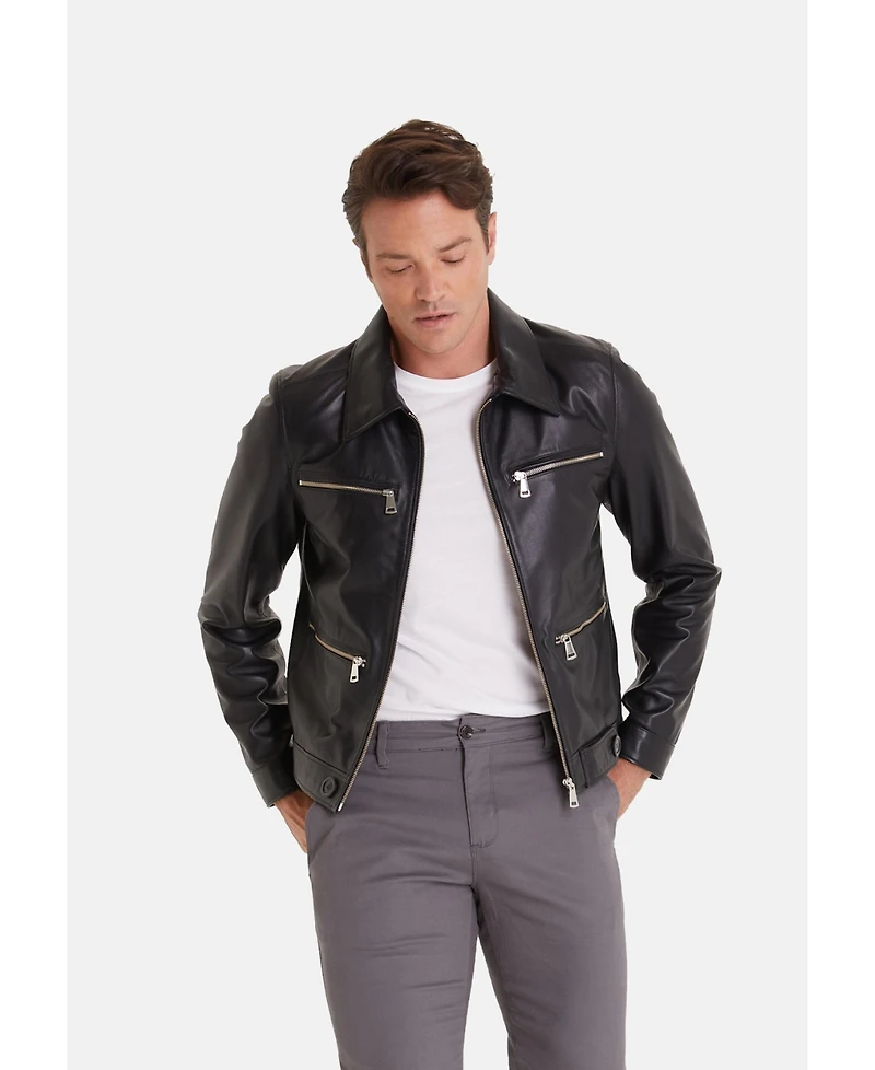 Furniq Uk Men's Fashion Jacket, Nappa Black