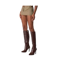 Edikted Women's Joy sheer mesh drawstring mini skirt
